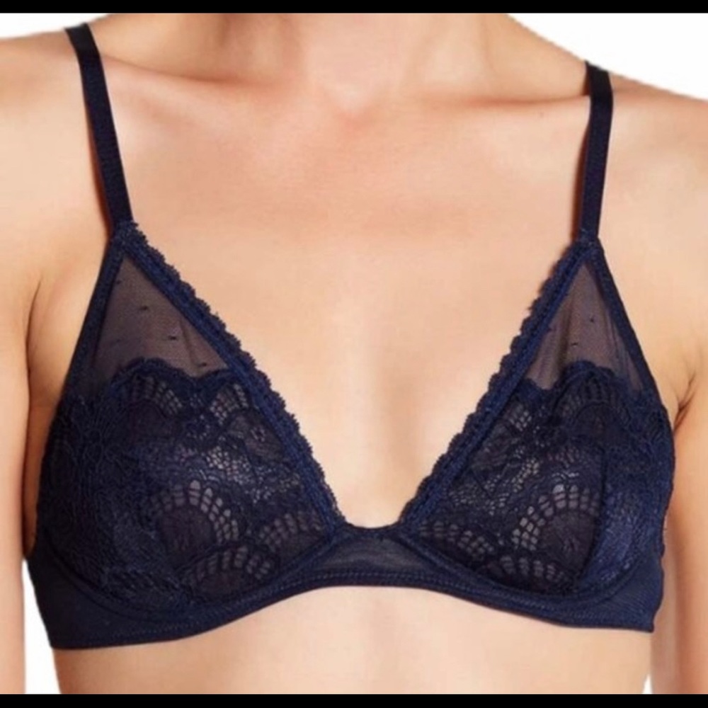 NWT 32A DEEP NAVY FREE PEOPLE TRIANGLE BRA